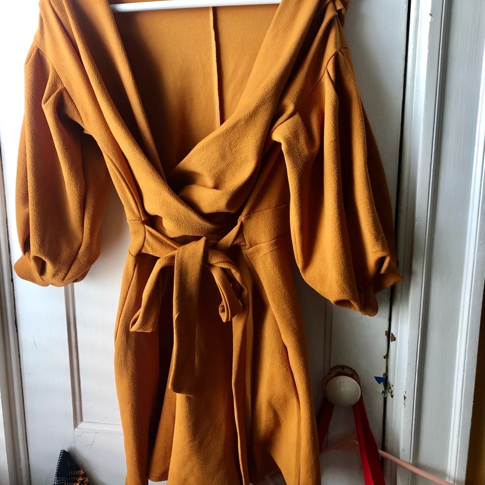 Boohoo Plus Taylor Wrap Ruffle Sleeve Playsuit